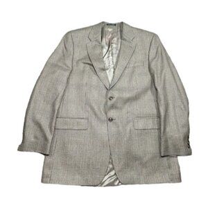 Lauren Ralph Lauren Men’s Brown Herringbone Wool Silk Blazer Jacket 44 Long